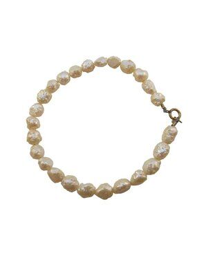 Vintage Baroque Freshwater Pearl Bracelet 1/20 14k Gold Filled Clasp 7 in